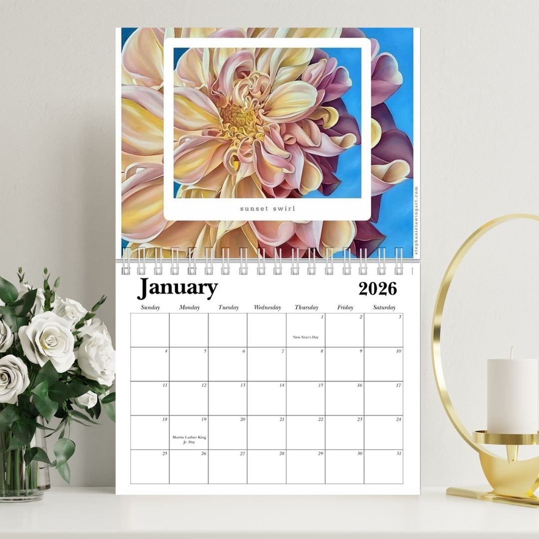 2026 Floral Wall Calendar