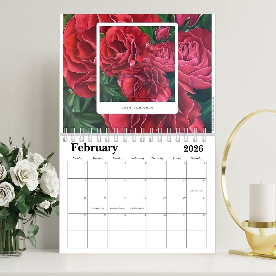 2026 Floral Wall Calendar