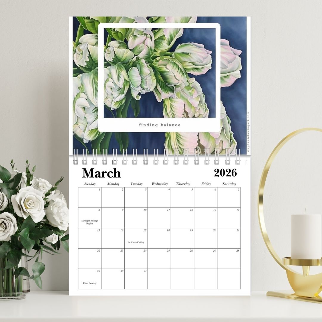 2026 Floral Wall Calendar