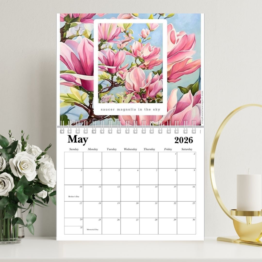2026 Floral Wall Calendar