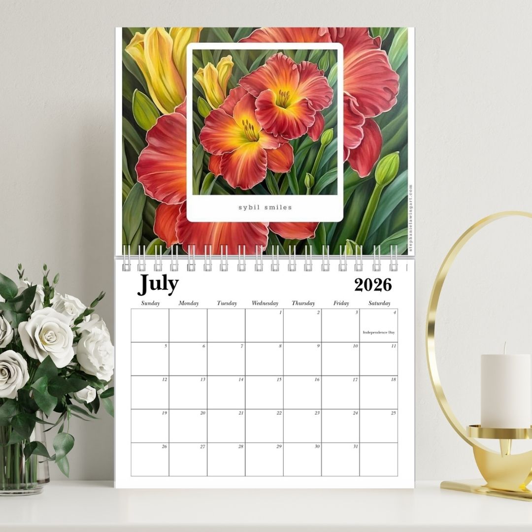 2026 Floral Wall Calendar