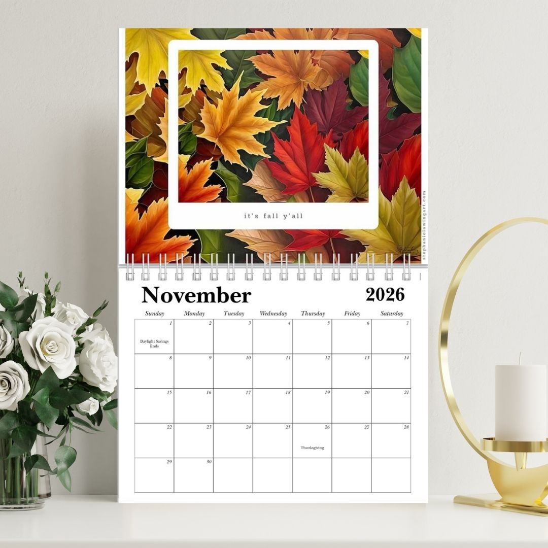 2026 Floral Wall Calendar